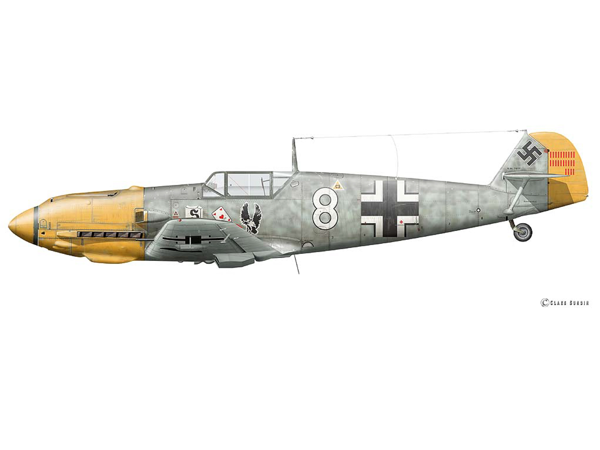 Bf 109E-7 - White 8 - W.Nr. 7677